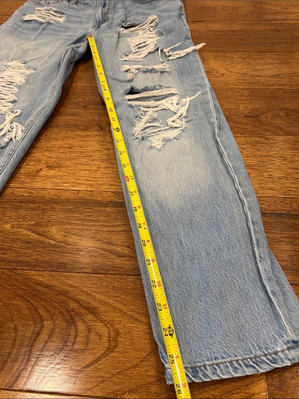 Aeropostale Light Blue Distressed Mom Jeans